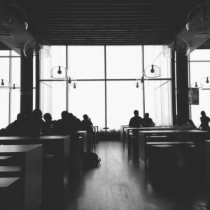 black-and-white-restaurant-eating-sitting